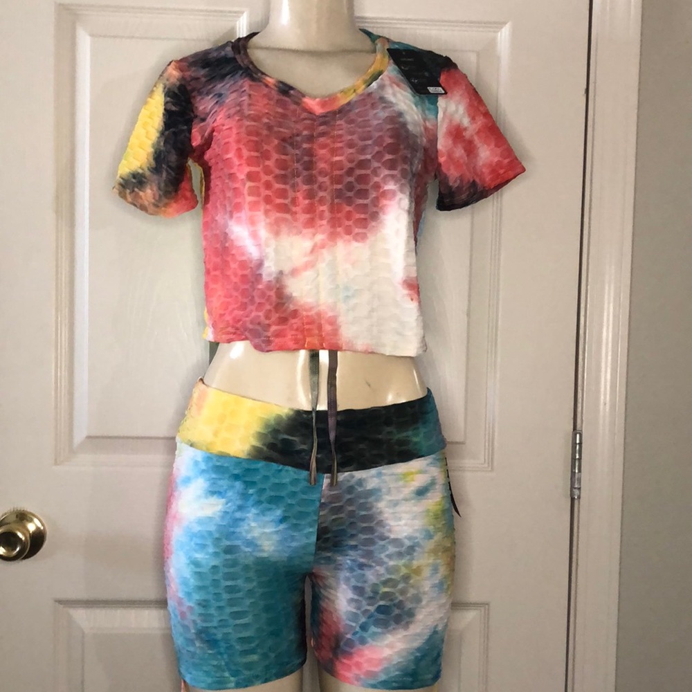 Crop top short set
